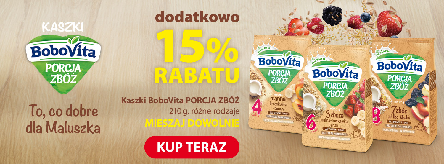 Bobovita kaszki Porcja zbóż - 15% rabatu