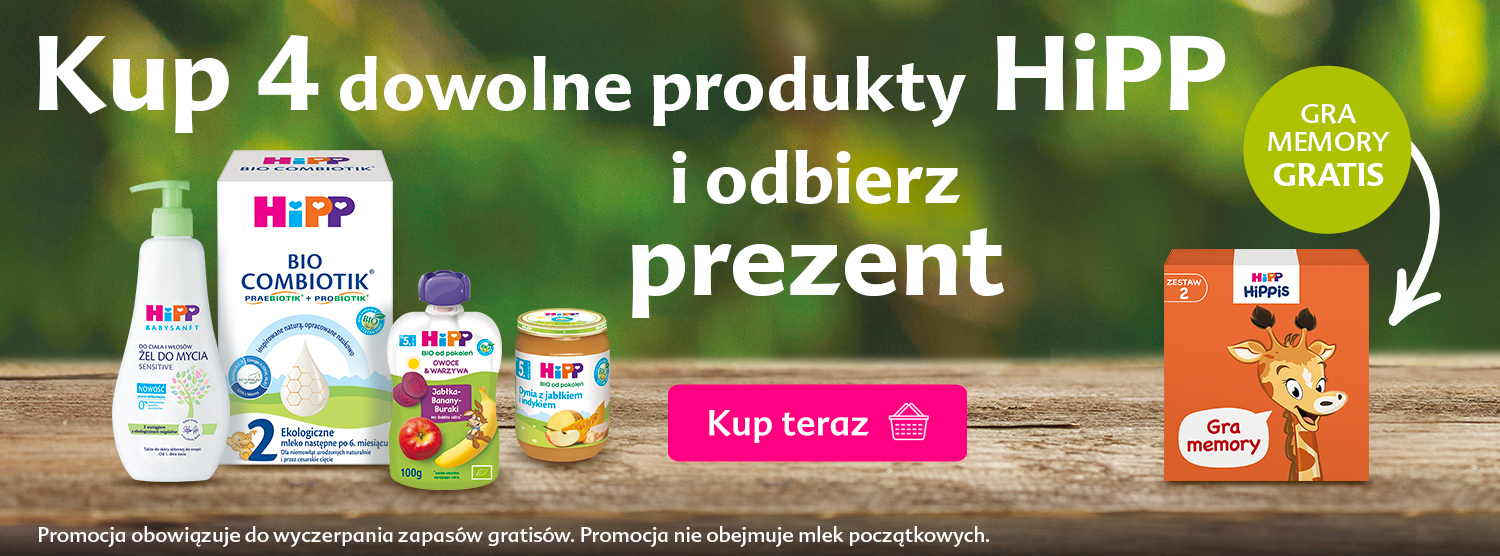 Hipp - kup 4 dowolne produkty - otrzymasz grę memo