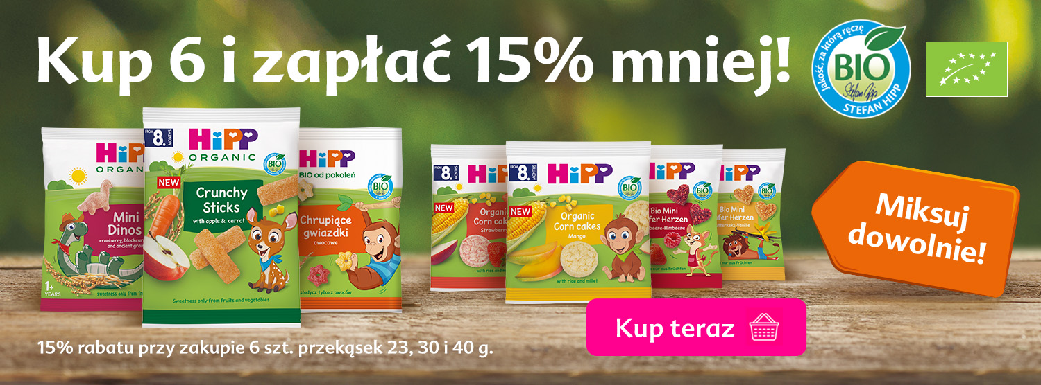 Hipp przekąski 23, 30, 40 g - kup 6 i zapłać 15% mniej