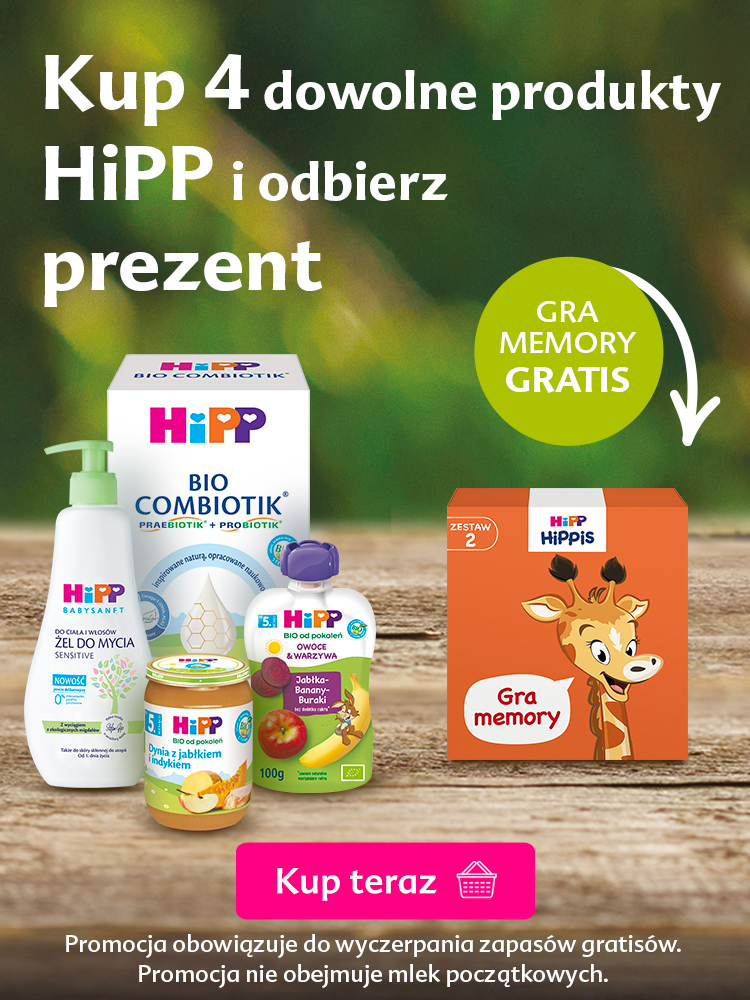 Hipp - kup 4 dowolne produkty - otrzymasz grę memo