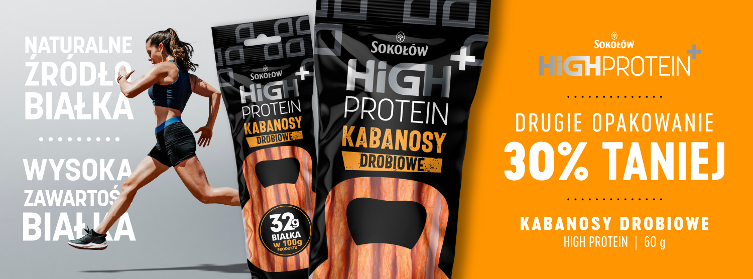 Sokołów High Protein kabanosy drobiowe - drugie opakowanie 30% taniej