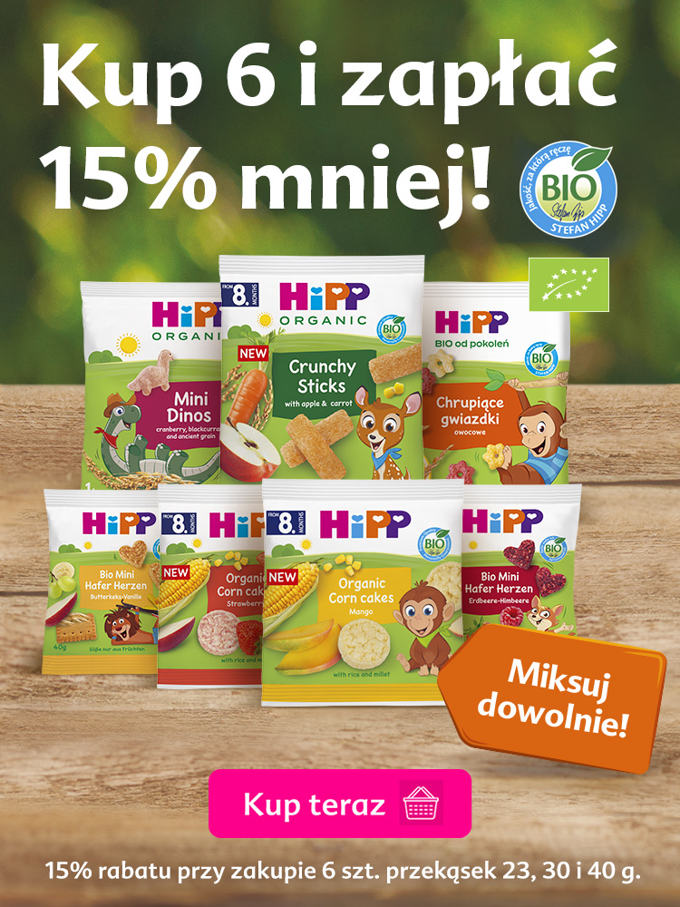 Hipp przekąski 23, 30, 40 g - kup 6 i zapłać 15% mniej
