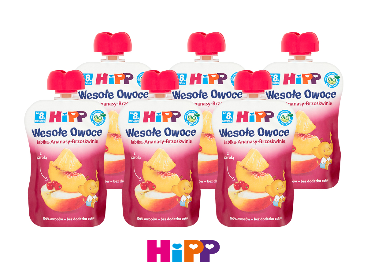 Merry Fruit Mousse Fruit Apples BIO - Pineapple - Peaches with Acerola