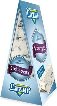 Silvery azure blue cheese