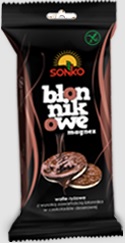 obleas de arroz fibras Sonko en postre de chocolate con magnesio