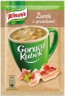 Knorr Eine heiße Tasse pulverisierte saure Suppe mit Croutons