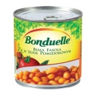 White canned beans in tomato sauce