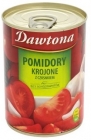 Dawtona tomates en tranches dans une boîte avec de l'ail