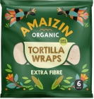 Amaizin Tortilla wraps con salvado fuente de fibra dietética BIO