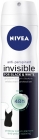 Antiperspirant Nivea Invisible Fresh spray against a white traces