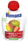Humana 100% Органический мусс яблочно-грушевый-клубничный