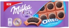 galletas Oreo de chocolate, cacao y leche Milka relleno con sabor a vainilla en la leche con chocolate