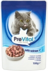 PreVital полнорационный корм для взрослых кошек с лососем соусом