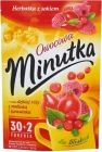 A minute fruit tea with a wild rose flavor with a raspberry and a cranberry