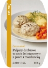 Eat Me Poultry Meatballs in Cream Sauce with Purre and Carrots