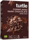Turtle Corn flakes coated with dark chocolate. Gluten-free BIO
