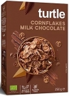 Turtle BIO gluten-free corn flakes coated with milk chocolate