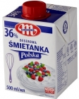 Postre Mlekovita Śmietanka Polska UHT 36% de grasa.