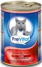 PreVital Влажный корм для взрослых кошек с говядиной и печенью