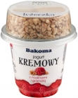 Crema de yogur Bakoma con frambuesas y granola
