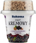 Bakoma Cream yogurt with blackcurrant and granola