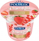 Polmlek Poezja Lux Strawberry flavored dessert with whipped cream