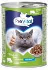 PreVital Alimento completo para gatos adultos esterilizados con ternera en salsa
