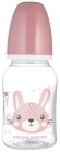 Canpol Babies Standard narrow bottle 120 ml CUTE ANIMALS pink