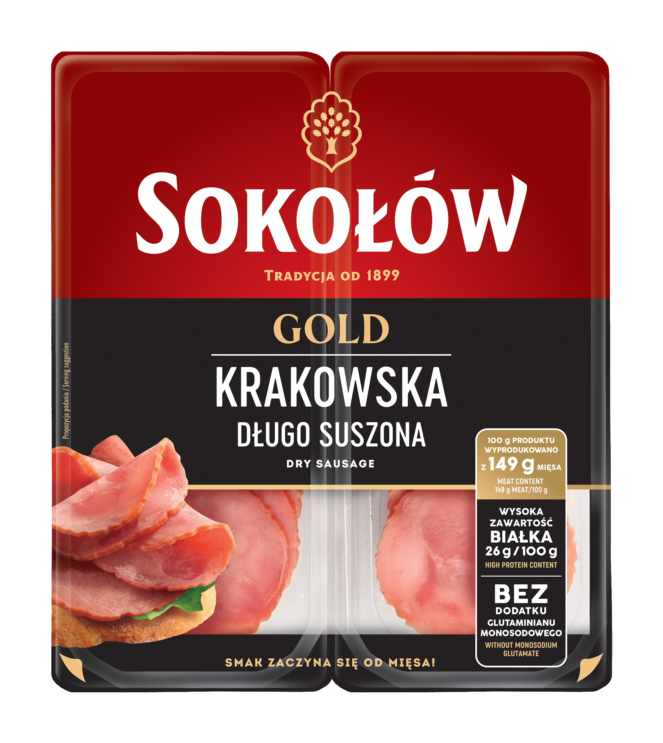 Sokołów Gold kiełbasa Krakowska 2x50g