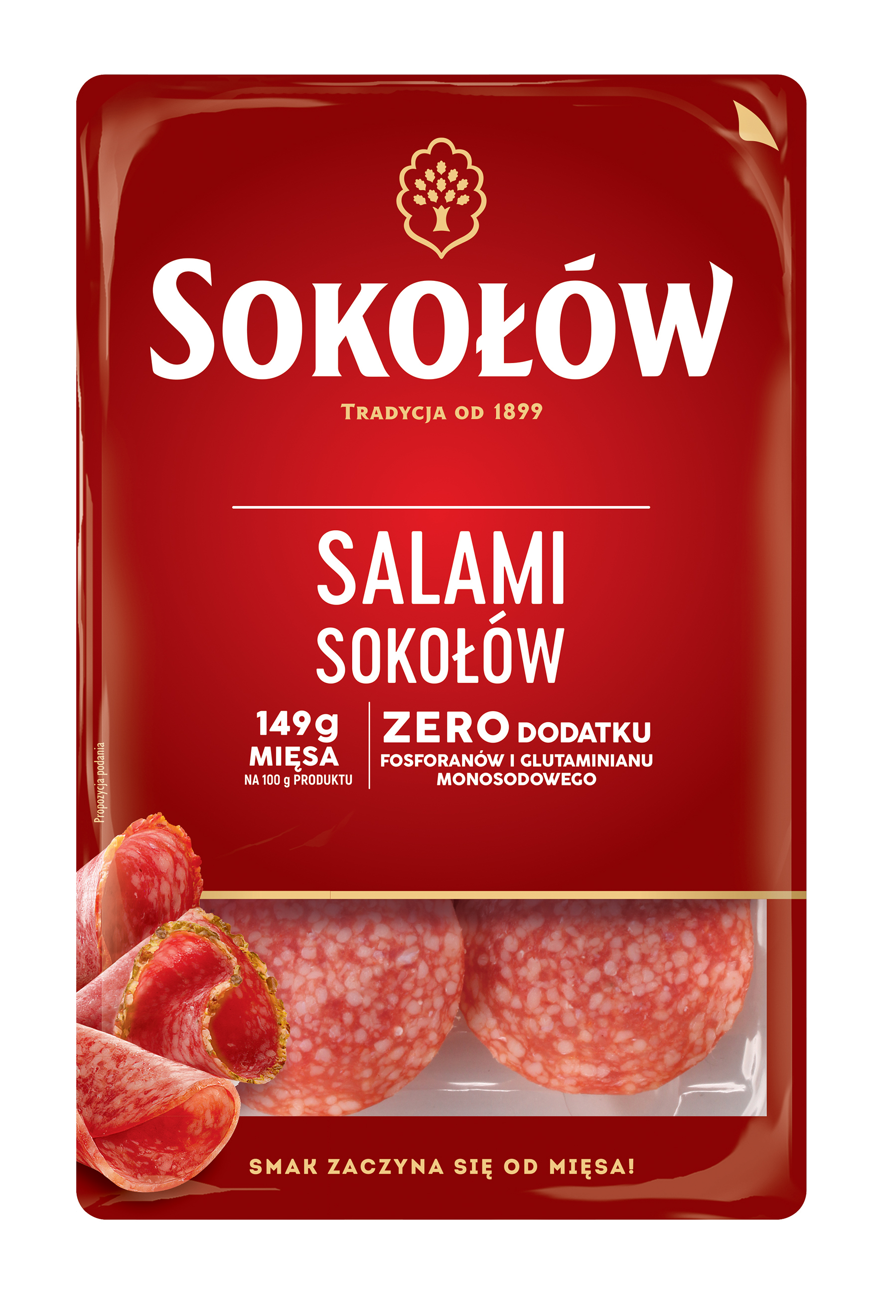 salami de cerdo en rodajas