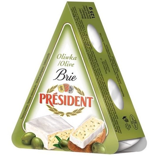 President Brie ser pleśniowy z zielonymi oliwkami