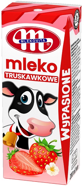Mlekovita UHT-Milch mit Erdbeergeschmack