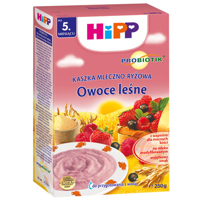 HiPP Probiotyczna kaszka kleik mleczno-ryżowy owoce leśne