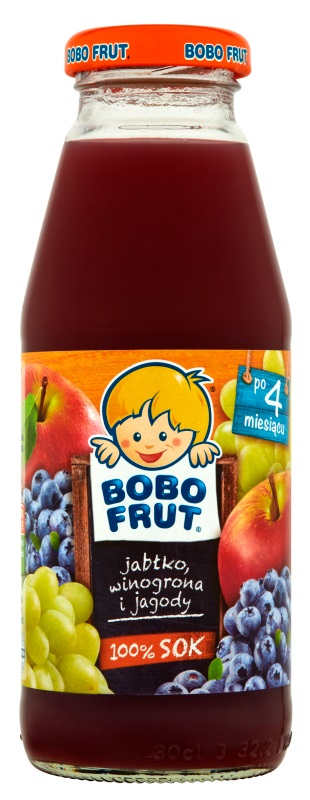Bobo Frut sok 100% jabłko - winogrono - jagoda