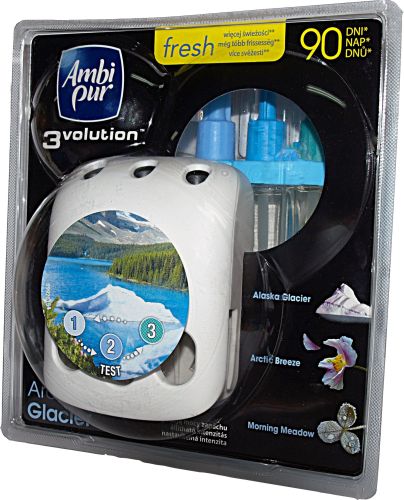 Combinación Ambi Pur 3volution Glaciar Ártico de tres fragancias que cambian cada 45 min 20ml + dispositivo