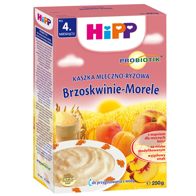 HiPP Probiotyczna kaszka kleik mleczno - ryżowy brzoskwinie - morele
