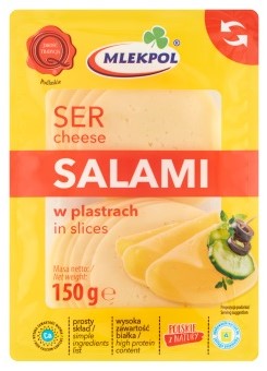 Mlekpol Salami ser żółty plastry