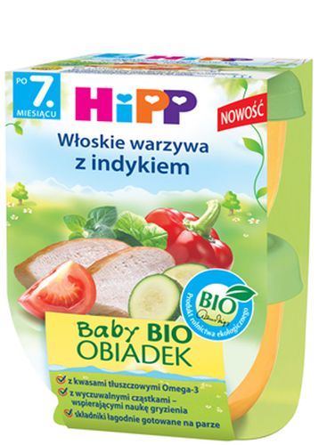 Baby BIO Obiadek Włoskie warzywa z indykiem 2 x 220 g HiPP
