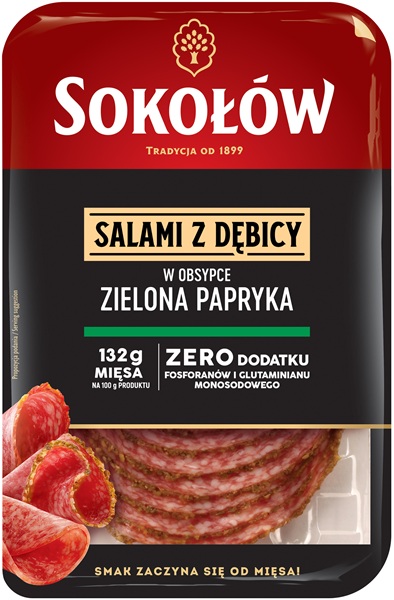 Sokołów Salami en el pimiento verde rellenado
