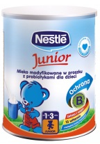 Nestle Junior mleko modyfikowane w proszku z probiotykami i mikroflorą Bifidobacterium lactis od 1 do 3 roku