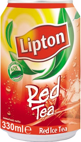 té rojo en una lata