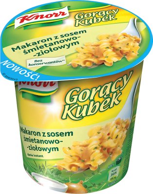 Gorący Kubek Knorr danie w proszku makaron z sosem śmietanowo-ziołowym