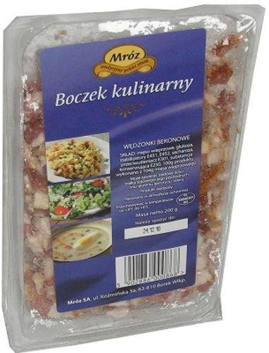 Mróz Boczek kulinarny pocięty na paski, wędzonki bekonowe