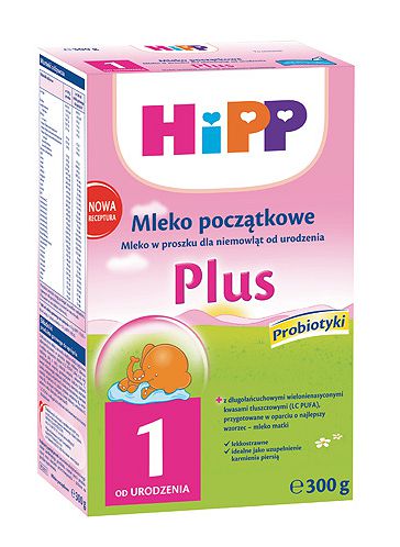 HiPP 1 Plus Probiotyczne mleko modyfikowane dla niemowląt Przecena: uszkodzone opakowanie, rozdarty karton, torebka z mlekiem nie naruszona