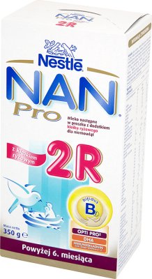Nestle NAN Pro 2R mleko następne dla niemowląt, z dodatkiem kleiku ryżowego, BIFIDUS, OPTI PRO, LC PUFA
