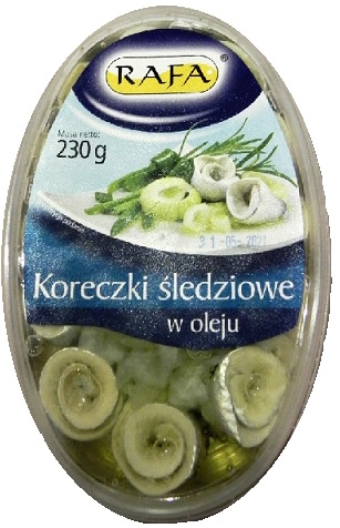 marinated fillet of herring in oil