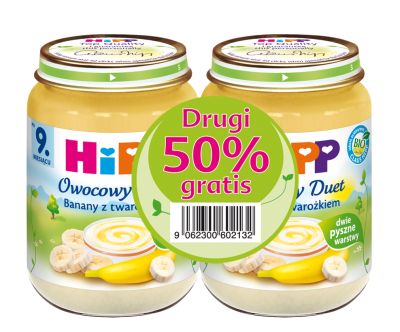 Hipp Banany z twarożkiem BIO dwupak 2 x 160g