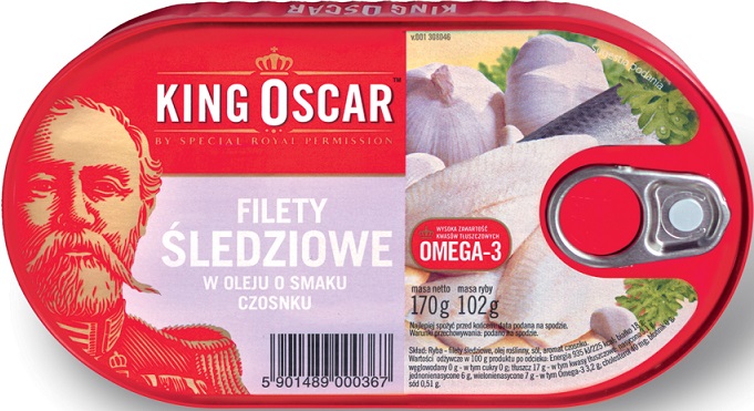 King Oscar Filety śledziowe w oleju o smaku czosnku