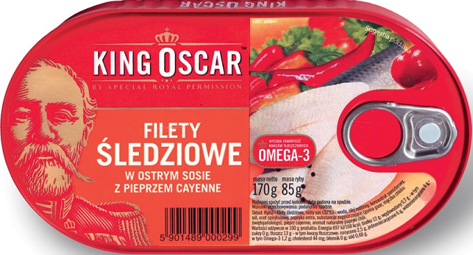 King Oscar Filety śledziowe w ostrym sosie z pieprzem cayenne