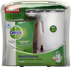 Dettol Classic antybakteryjne mydło w płynie + Bezdotykowy Aplikator Mydła w Płynie